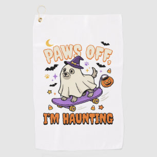 Serviette De Golf Promenade en skateboard de chien d'Halloween effra