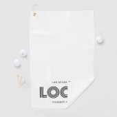 Serviette De Golf Promo du logo rectangulaire moderne noir (En situation)