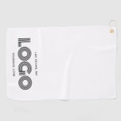 Serviette De Golf Promo du logo rectangulaire moderne noir (Horizontal)