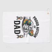 Serviette De Golf Proud Autism Dad Vintage Engraving Awareness Shirt (Horizontal)