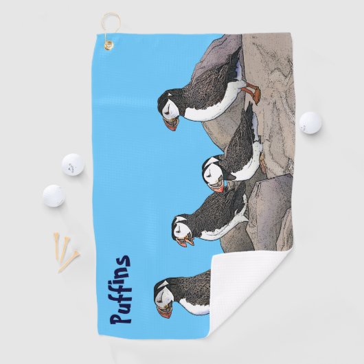 Serviette De Golf Puffins de l'Atlantique (En situation)