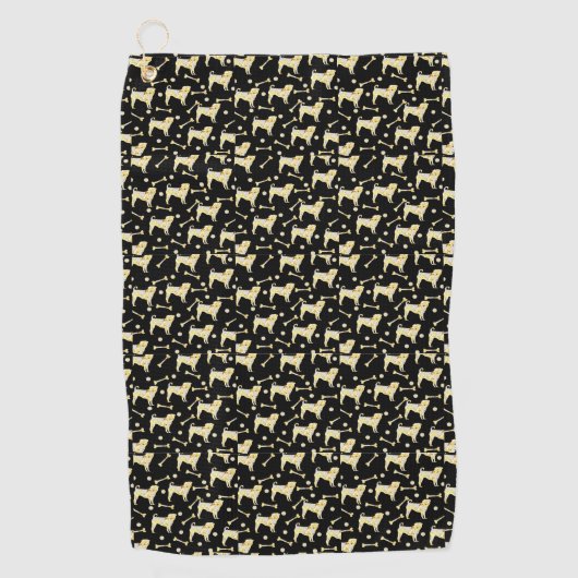 SERVIETTE DE GOLF PUG BLING (Devant)