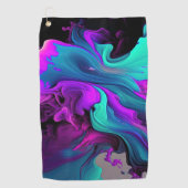 Serviette De Golf Purple Aqua Turquoise Belle Flûte Abstraite (Devant)