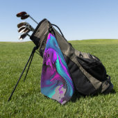 Serviette De Golf Purple Aqua Turquoise Belle Flûte Abstraite (Vert)