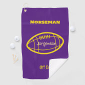 Serviette De Golf Purple Gold Norseman Custom Uff Da (En situation)