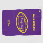 Serviette De Golf Purple Gold Norseman Custom Uff Da (Horizontal)