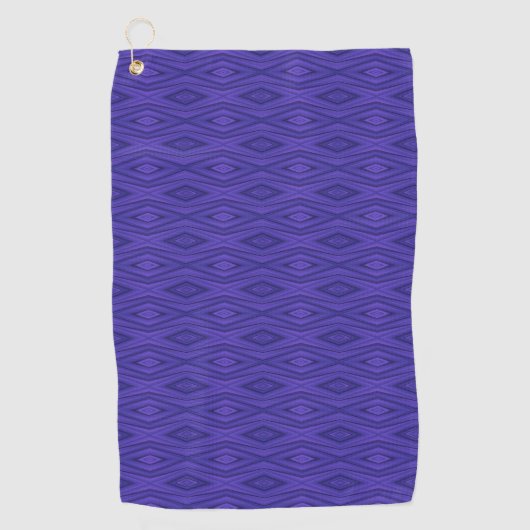 Serviette De Golf Purple towel with a geometric diamond pattern (Devant)