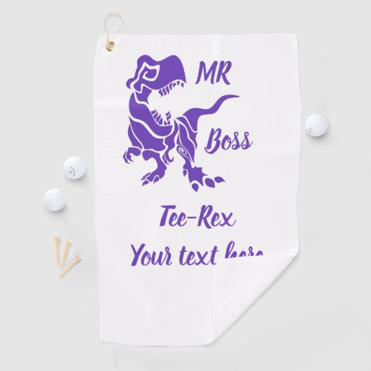 Serviette De Golf Purple Trex le Boss Dino (En situation)
