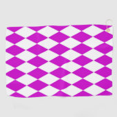 Serviette De Golf Purple White Harlequin Diamonds Checkers Design  (Horizontal)