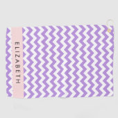 Serviette De Golf Purple Zigzag, Purple Chevron, Votre Nom (Horizontal)