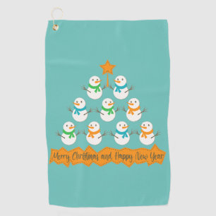 Serviette De Golf pyramide de sapin de Noël en bonhommes de neige de
