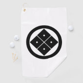 Serviette De Golf Quatre yeux carrés inclinés en cercle (En situation)