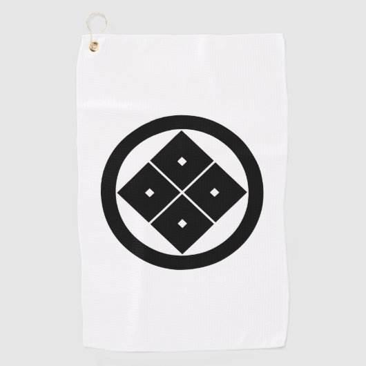 Serviette De Golf Quatre yeux carrés inclinés en cercle (Devant)