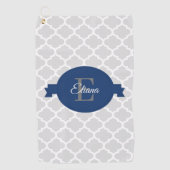 Serviette De Golf Quatrefoil bleu personnalisé (Devant)
