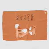 Serviette De Golf Que dit le renard ?? (Horizontal)