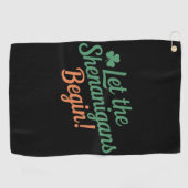 Serviette De Golf Que les Shenanigans commencent drôle irlandais St  (Horizontal)