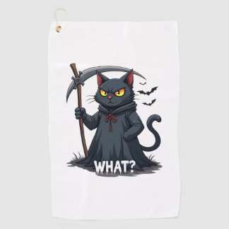 Serviette De Golf Quel Chat Chat Noir Halloween Chat Effrayant Chat 