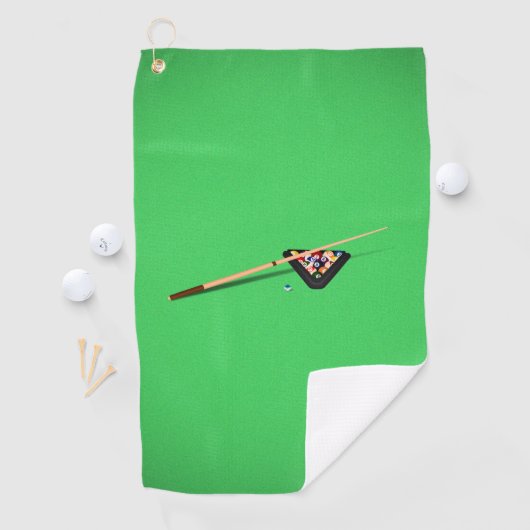 Serviette De Golf Queue de billard et boules de billard (En situation)