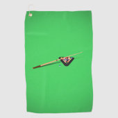 Serviette De Golf Queue de billard et boules de billard (Devant)