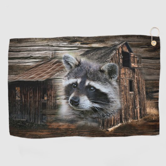 Serviette De Golf Raccoon À L'Ancienne Grange (Horizontal)