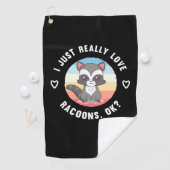 Serviette De Golf Raccoon Lover J'Aime Vraiment Les Raccoons (En situation)