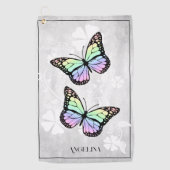 Serviette De Golf Rainbow Butterfly Floral Golf Towne (Devant)