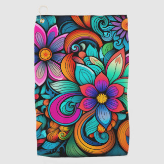 Serviette De Golf Rainbow Floral Golf Towel