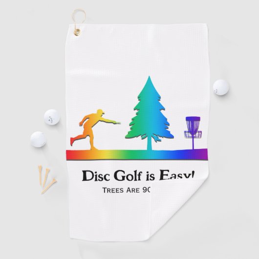 Serviette De Golf Rainbow Funny Disc Golf Putting Arbre obstacle (En situation)