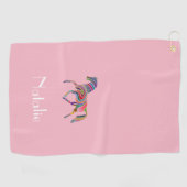 Serviette De Golf Rainbow horse - votre nom (Horizontal)