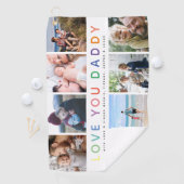Serviette De Golf Rainbow 'LOVE YOU DADDY' Photo Collage Keepsaké (En situation)