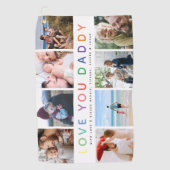 Serviette De Golf Rainbow 'LOVE YOU DADDY' Photo Collage Keepsaké (Devant)
