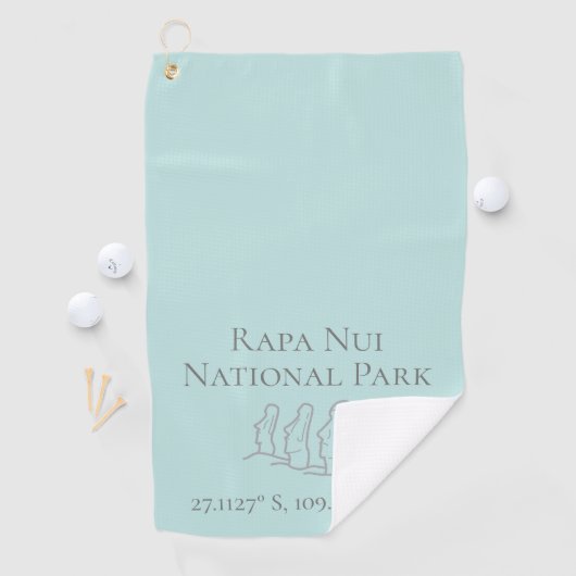 Serviette De Golf Rapa Nui Latitude & Longitude (En situation)