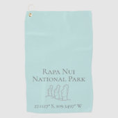Serviette De Golf Rapa Nui Latitude & Longitude (Devant)