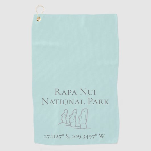 Serviette De Golf Rapa Nui Latitude & Longitude (Devant)