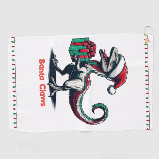 Serviette De Golf rapace de Noël Santa hat (Horizontal)