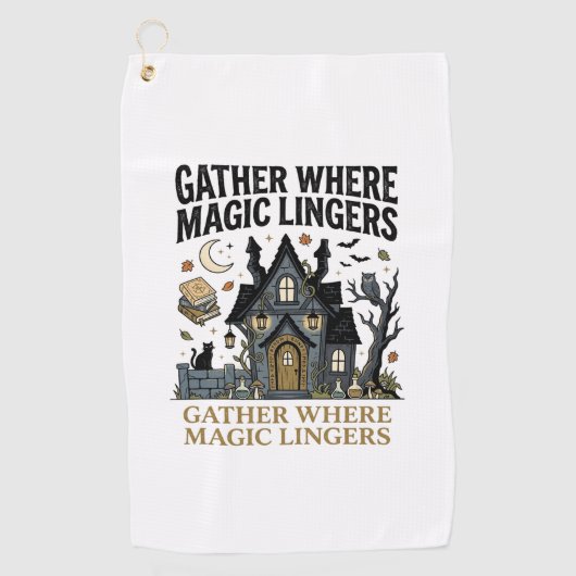Serviette De Golf Rassemblement de maison hantée Halloween (Devant)