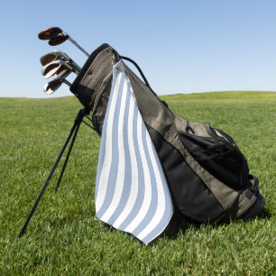 Serviette de golf rayée bleu et blanc