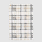 Serviette De Golf Rayes carreaux gris jaune crème (Devant)