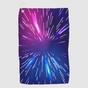 Serviette De Golf Rayons lumineux vifs bleu rose