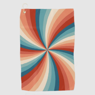 Serviette De Golf Rayons solaires ondulés de style rétro coloré