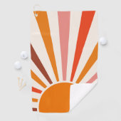Serviette De Golf Rayons Soleil Rétro Coucher Soleil Orange Jaune Ro (En situation)