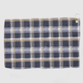 Serviette De Golf Rayures à carreaux crème bleu (Horizontal)