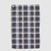 Serviette De Golf Rayures à carreaux crème bleu (Devant)