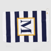 Serviette De Golf Rayures blanches et bleues (Horizontal)