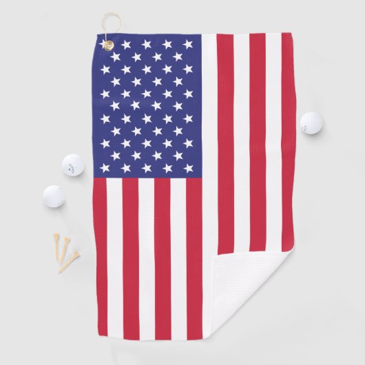 Serviette De Golf Rayures blanches rouges d'étoiles bleues des USA (En situation)