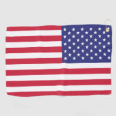 Serviette De Golf Rayures blanches rouges d'étoiles bleues des USA (Horizontal)