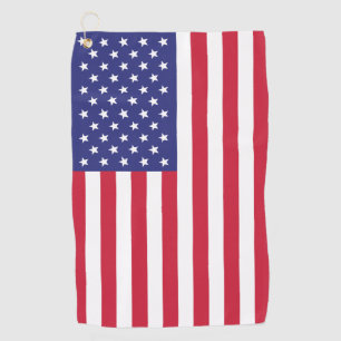 Serviette De Golf Rayures blanches rouges d'étoiles bleues des USA