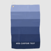 Serviette De Golf Rayures Bleues Rétro avec Nom Sans Serif Simple (Devant)