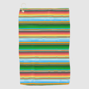 Serviette De Golf Rayures Colorées Horizontales de Serape Mexicain F