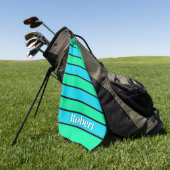 Serviette De Golf Rayures Dans Le Design (Vert)